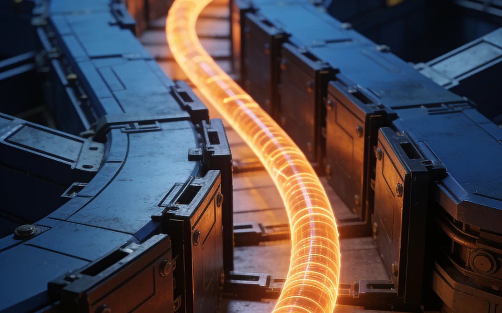 Orange customer journey moving through a structured digital booking system