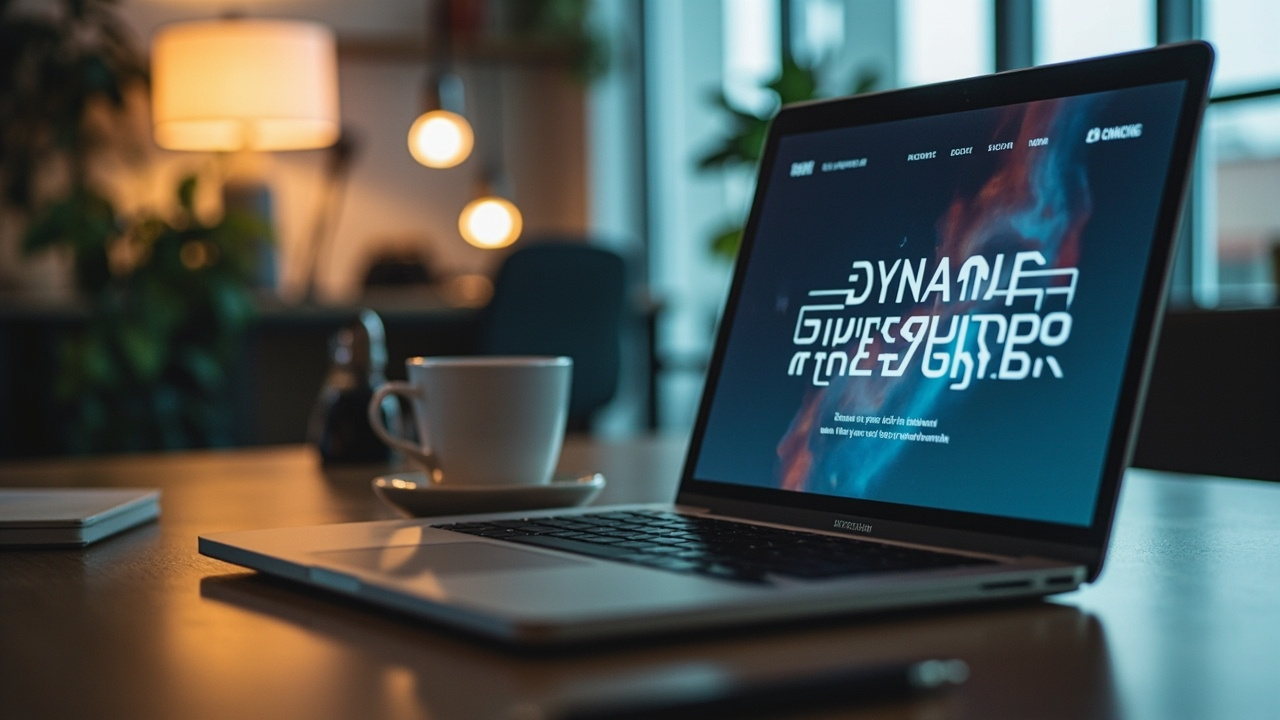 Modern dynamic website design on a laptop screen