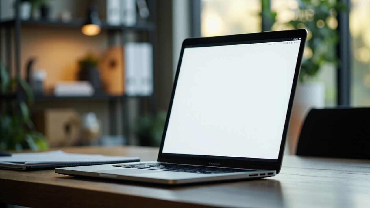 Clean, simple static website design on a laptop screen