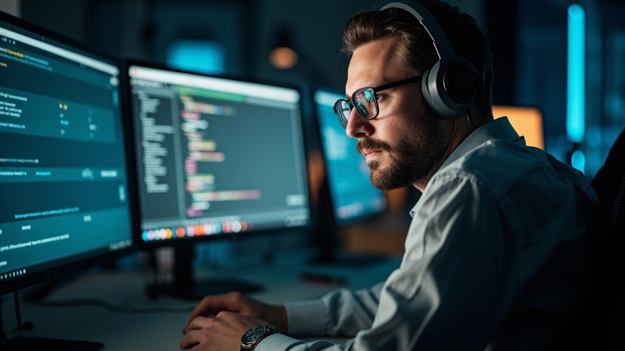 Website maintenance and technical support, developer at work